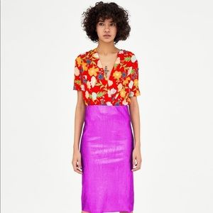 Zara Floral Cross Front Top